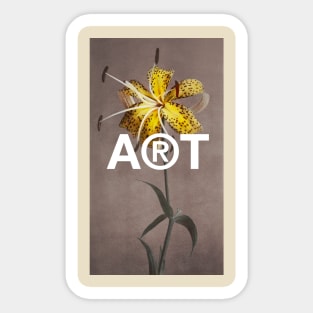 Yellow lily still life vintage flowers Sticker